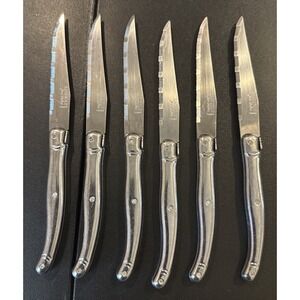 Laguiole Jean Dubost France Stainless Steel Set of 6 Steak Knives Knife